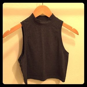 Lululemon gray crop mock neck